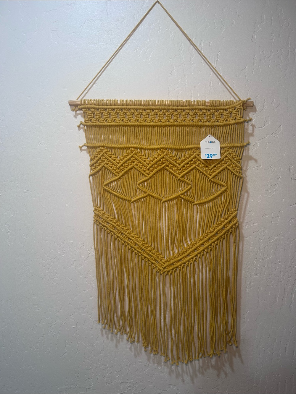 Handcrafted Mustard Yellow Macramé Wall Tapestry - Boho Accent